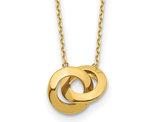 14K Yellow Gold Interlocking Circle Necklace (16 Inches 1 Inch Ext)